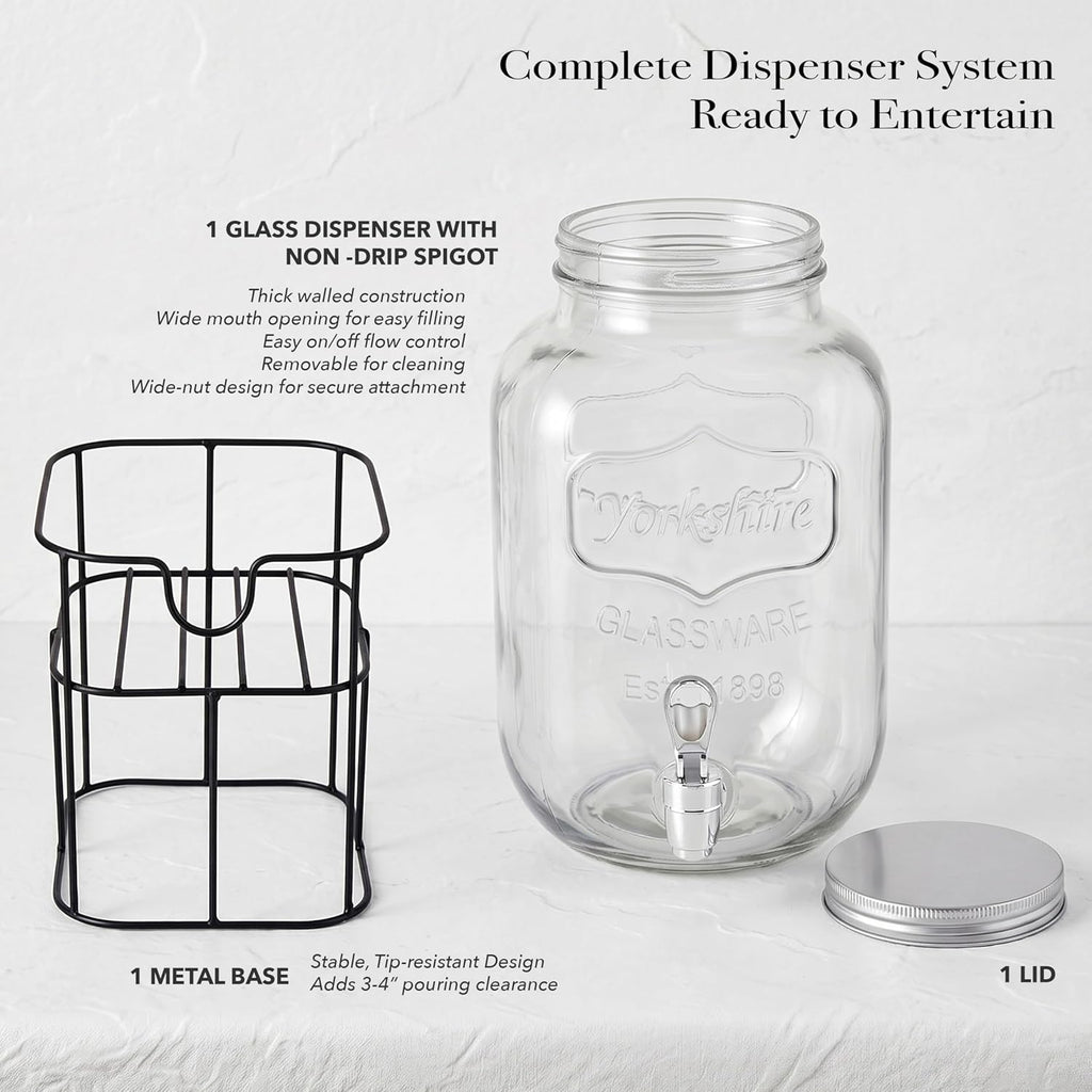 Sun Tea Mini Mason Jar with Lid, Glassware For Water, Juice, Beer, Wine, Liquor, Kombucha Iced Punch & Cold Drinks