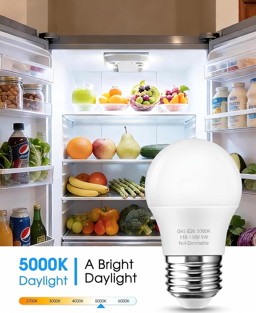 A15 Small LED Refrigerator Light Bulbs, 40W Equivalent Non-Dimmable