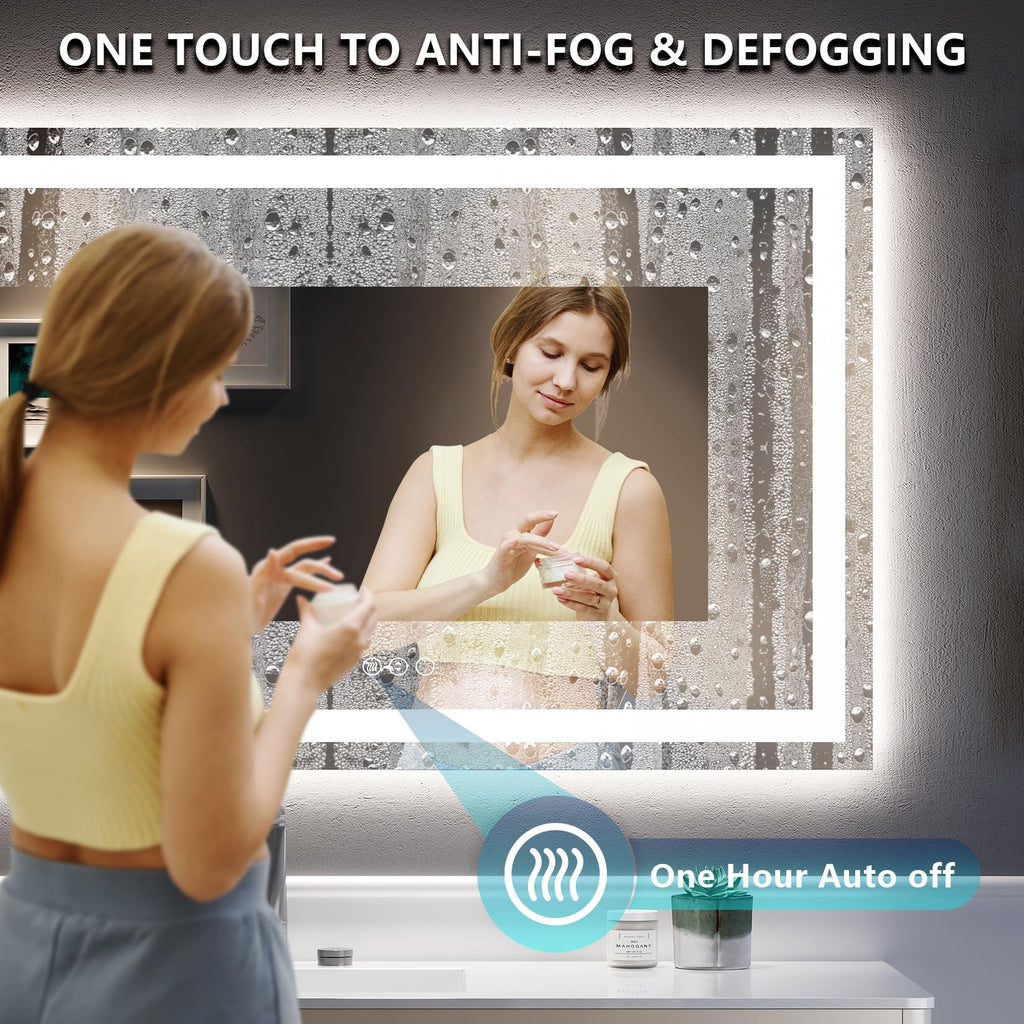 60x36 LED Bathroom Mirror with Lights, Lighted Vanity Mirror