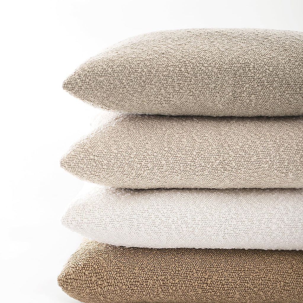 20x20 Boucle Throw Pillow Covers, Set of 2, Beige