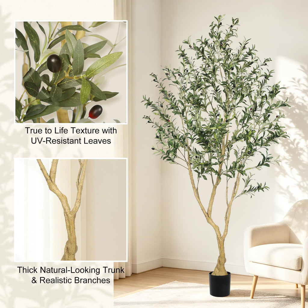 Faux Olive Tree 7ft UV Resistant for Indoor Outdoor Decor