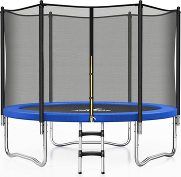 Trampoline 8FT 10FT 12FT 14FT 15FT, Outdoor Trampolines with Enclosure Net, Recreational Anti-Rust Trampolines for