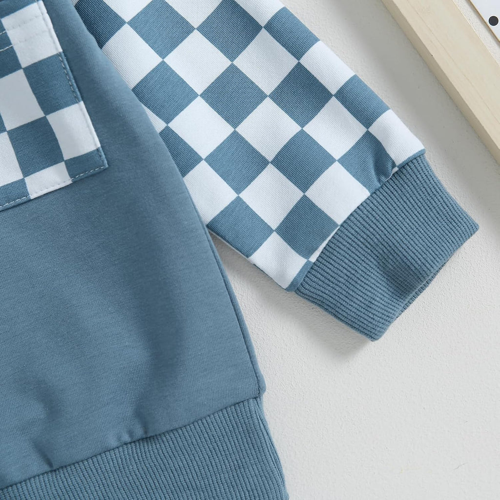 Toddler Baby Boy Fall Winter Outfit Contrast Color Long Sleeve Sweatshirts Stretch Jogger Pants Newborn Clothes Set