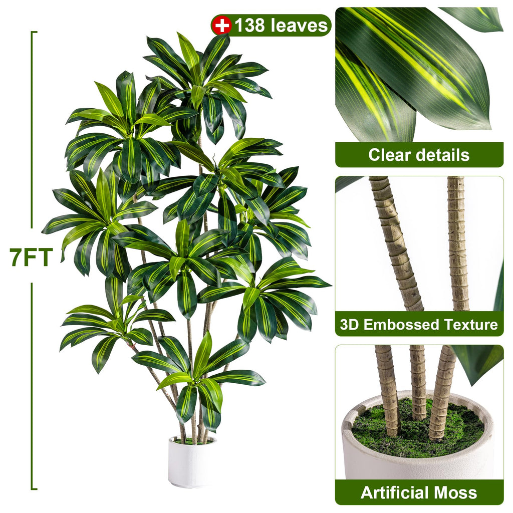 Tall Faux Artificial Trees Large Fake Tree Floor Plastic Big Plants Indoor Dracaena Decorative Living Room Bedroom