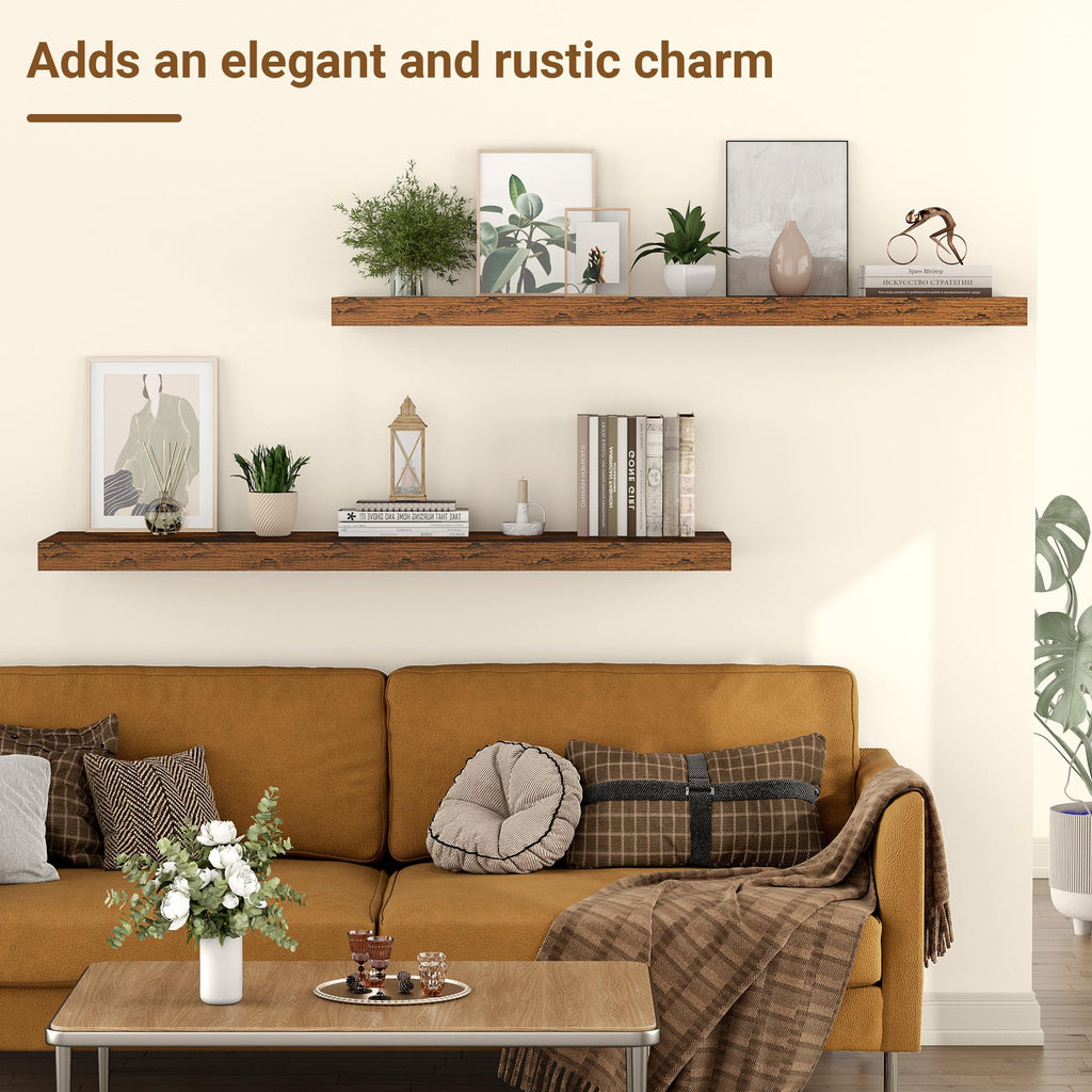 36 Inch Floating Shelves, 12 Inch Deep Floating Shelves for Wall, Extra Deeper & Thicker Wooden Wall Shelf with