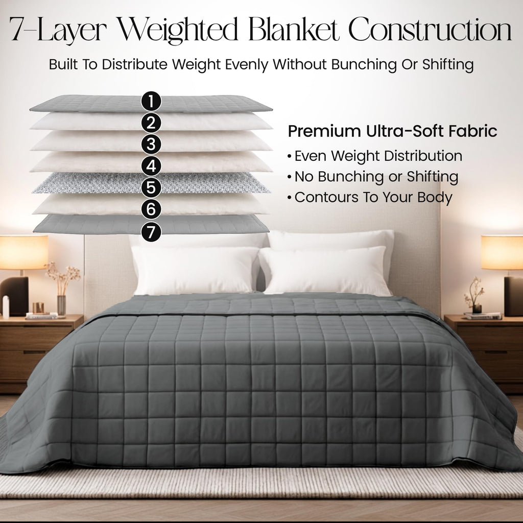King Size Weighted Blanket 30 lbs, Also Fits California King Beds