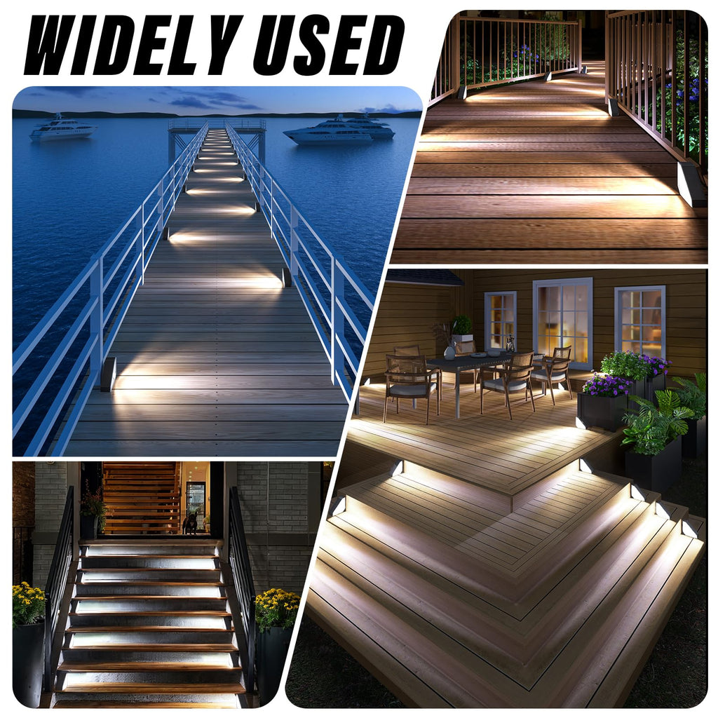 Solar Step Lights for Outside Waterproof, 8 Pack Outdoor Deck Steps Lights, Triangle Solar Stair Light for Outside