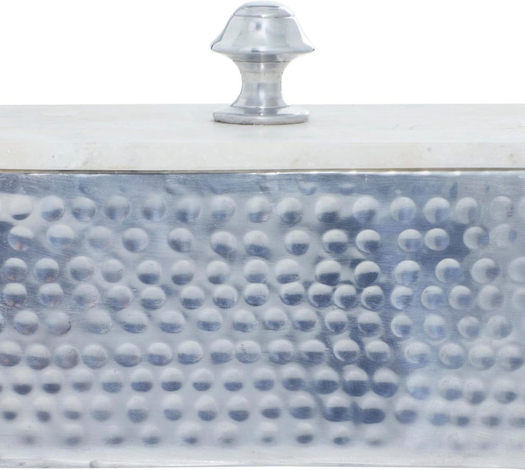 Marble Decorative Jewelry Box Jewelry Organizer with Marble Lid, Jewelry Holder 7" x 5" x 6", Gray