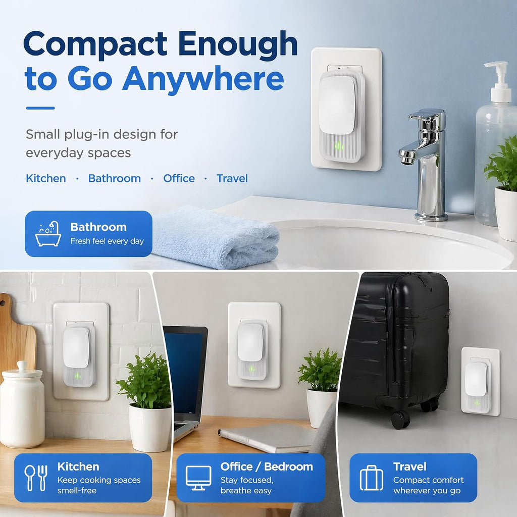 Plug In Negative Ion Air Purifier - 4 Pack Quiet Three-speed Adjustment Air Ionizers
