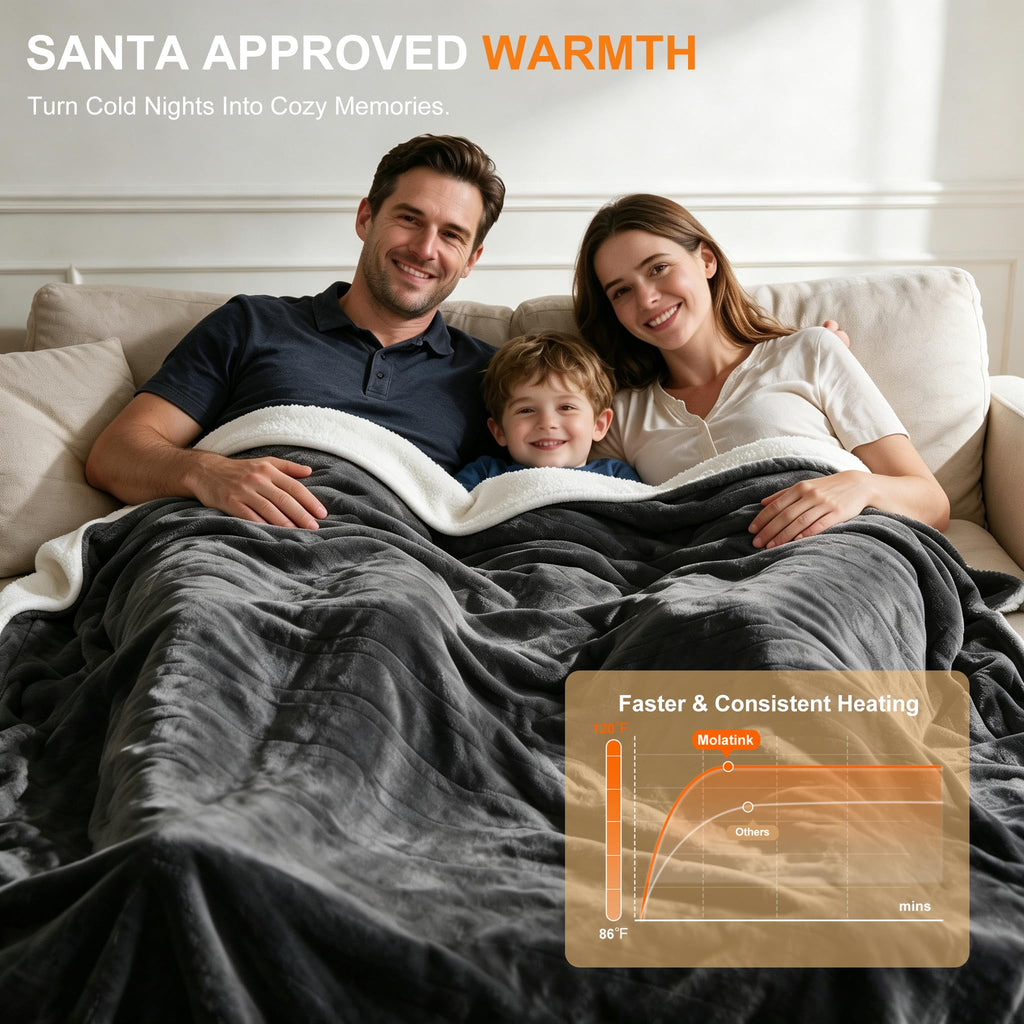 Heated Blanket 84X90" Electric Blanket Dual Control