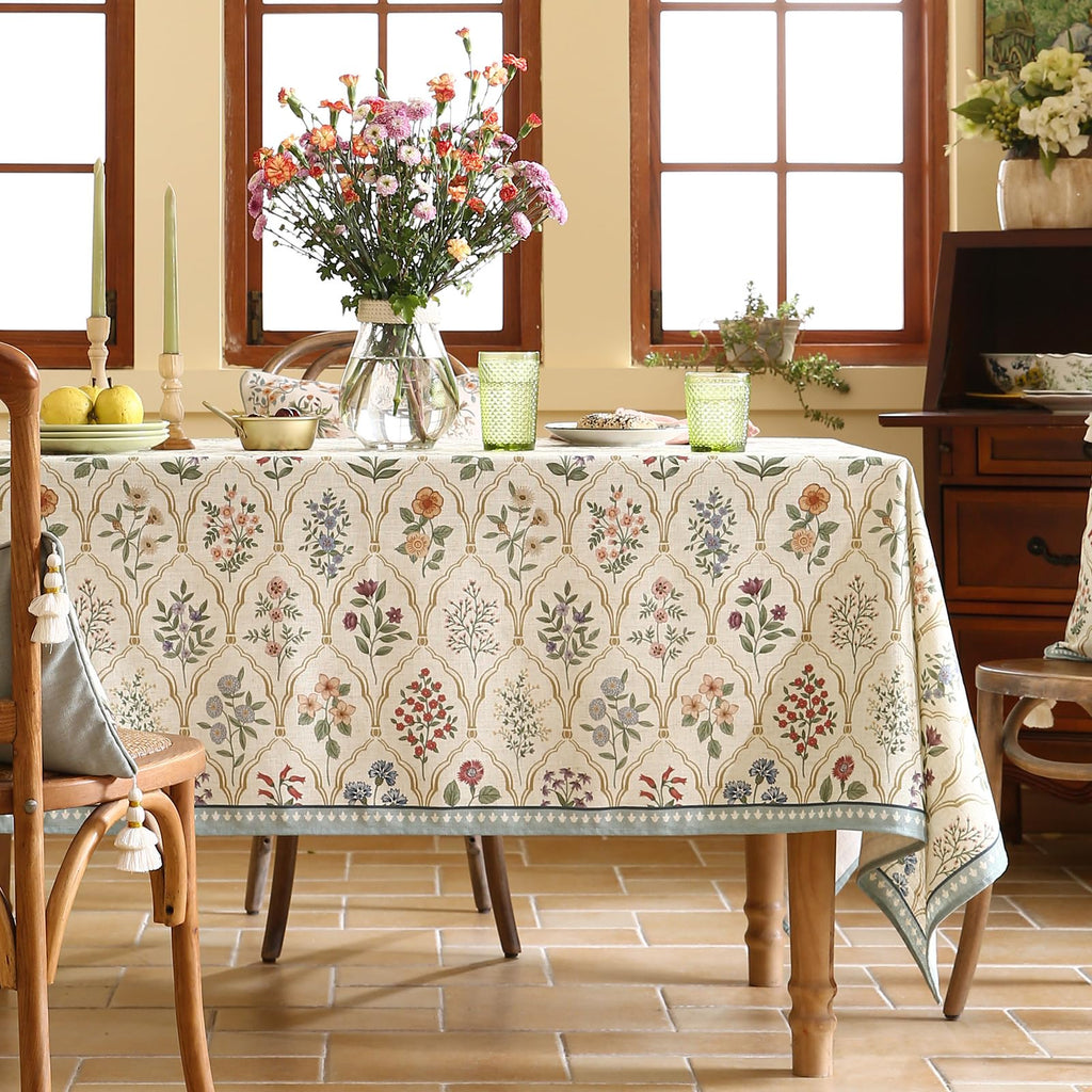 Designer Vintage Rectangular Printed Tablecloth, 71"x55"