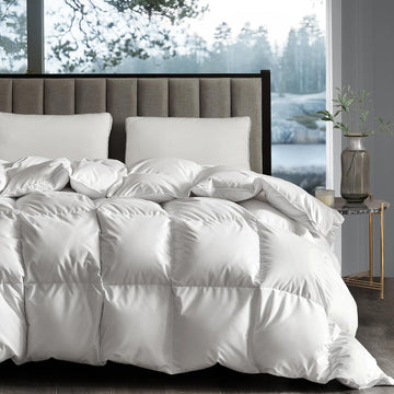 Goose Down Fiber Comforter Extra Warmth Duvet Insert