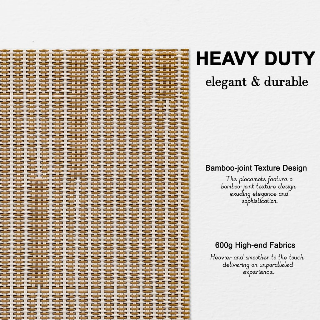 Placemats, Vinyl Woven Heat-Resistant Place Mats - Set of 6