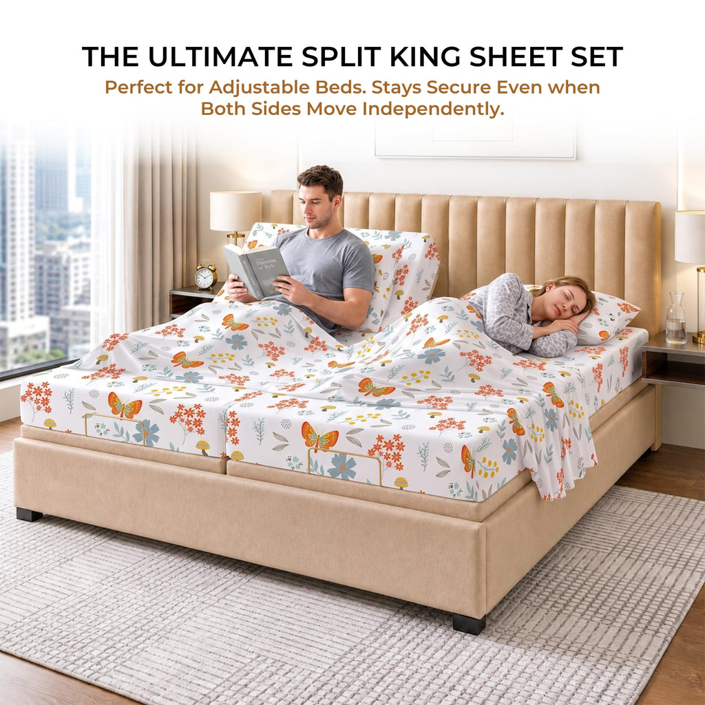 Bed Sheets 5 Piece 100% Egyptian Cotton 600 Thread Count Crisp Cooling Cotton Luxury Hotel Sheets Thick with 16" Inch