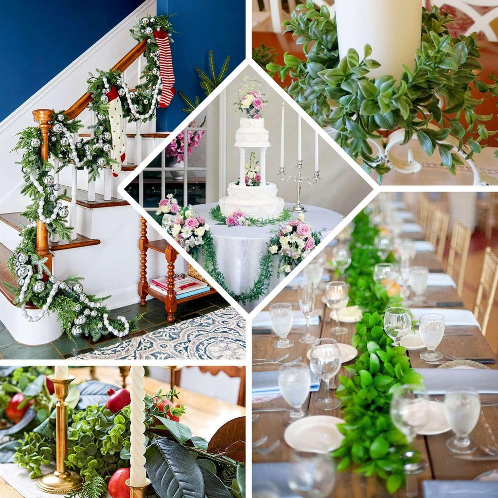 4ft Real Touch Eucalyptus and Willow Leaf Garland with Silk Ranunculus Flowers, Lush Faux Floral Runner for Intimate