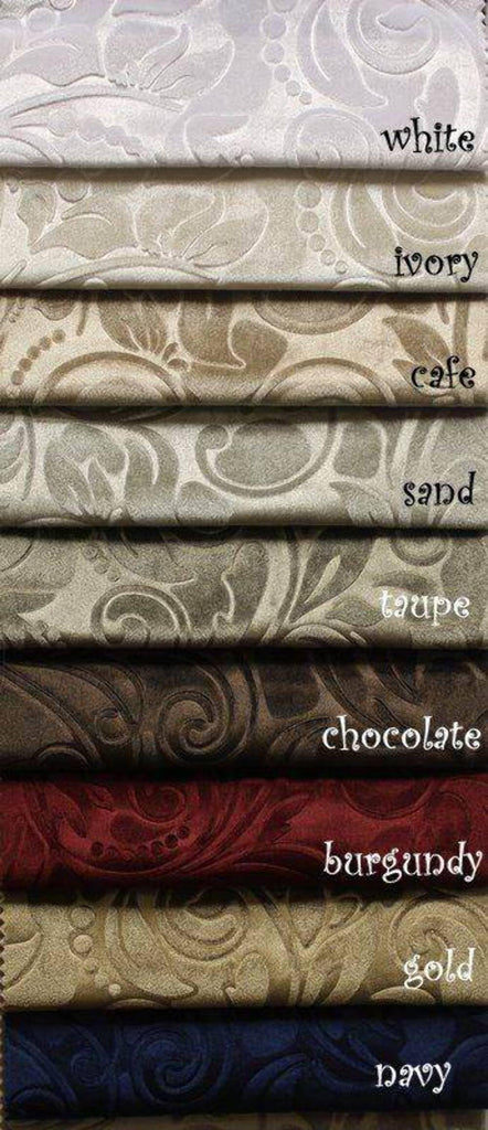 Brocade Scroll Velvet Fabric, 58 Inch in Width, Ideal Embossed Material Décor Sand Cut by The Yard