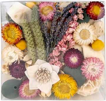 Maison Box Dried Floral Flowers Fragrance Potpourri Decorative Vase & Bowl Filler Home Décor (Floral Strawflowers)