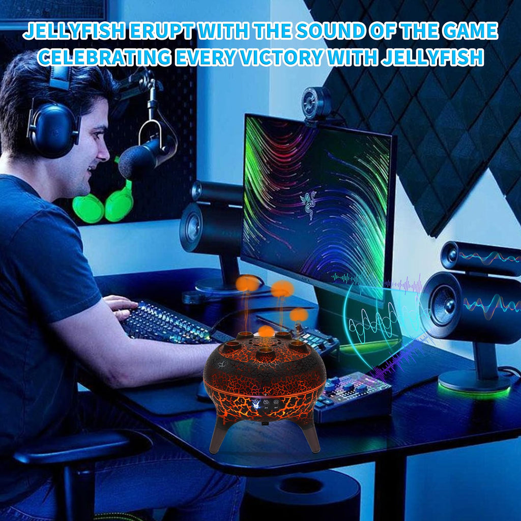 Jellyfish Essential Oil Diffuser Sound-Activated Spray Dancing Jellyfish, 250ml Aroma Air Diffuser, 3 Mist Modes & 7