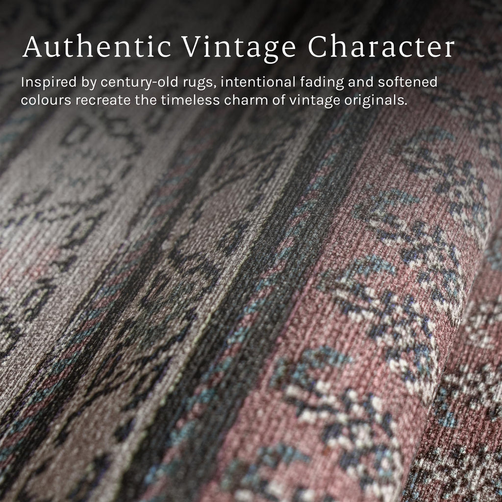 Rusty Rhythm 10' x 10' Burgundy Square Rug - Persian-inspired design