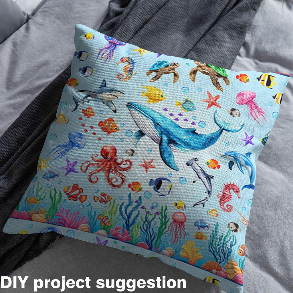 Sea Animals Fabric by The Yard 2 Yard Ocean Creature Themed
