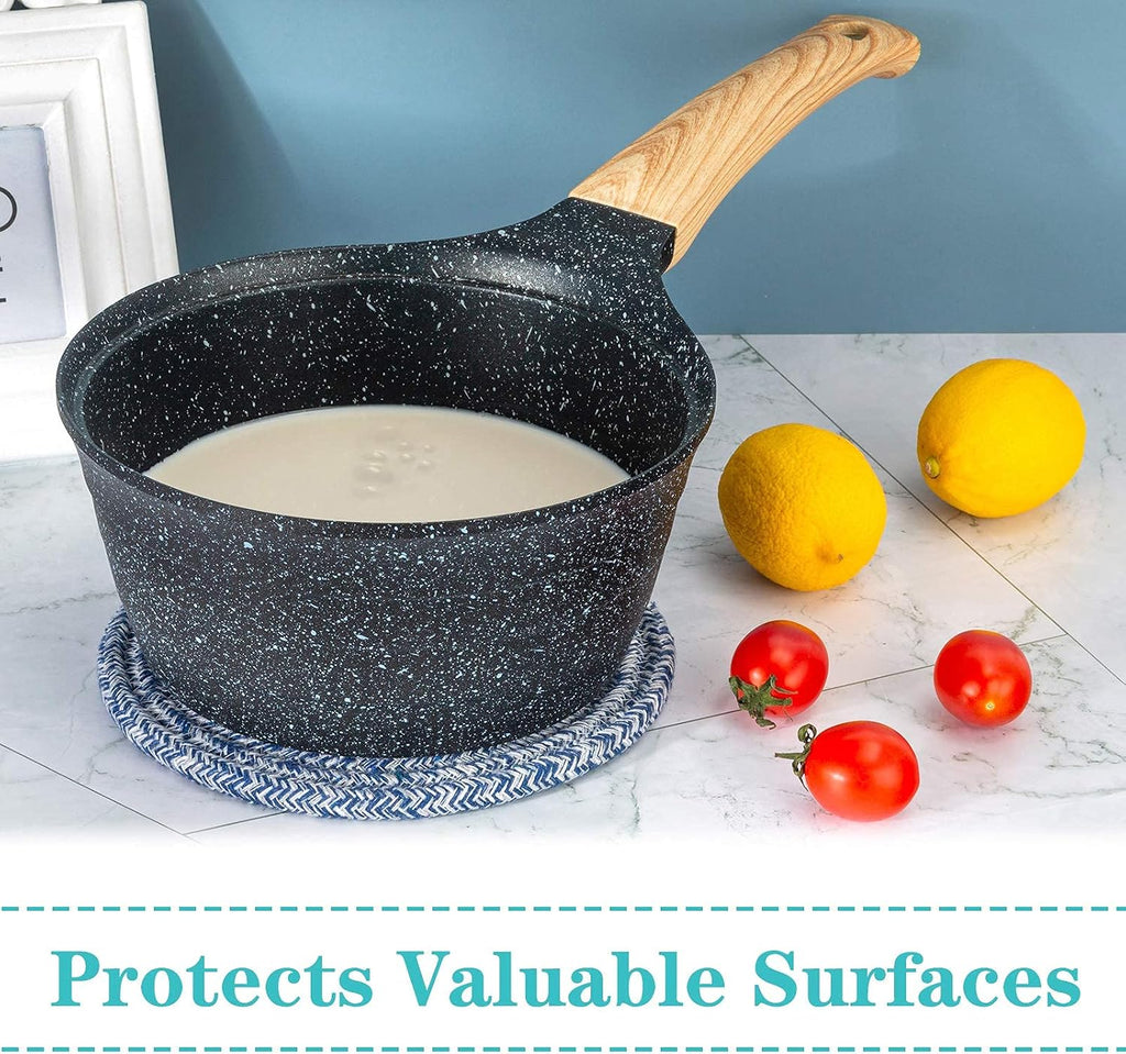Trivets for Hot Dishes, Pots and Pans, Hot Pads with Storage Basket, Pot Holders, Heat Resistant Mat Protect Counter - Set of 4