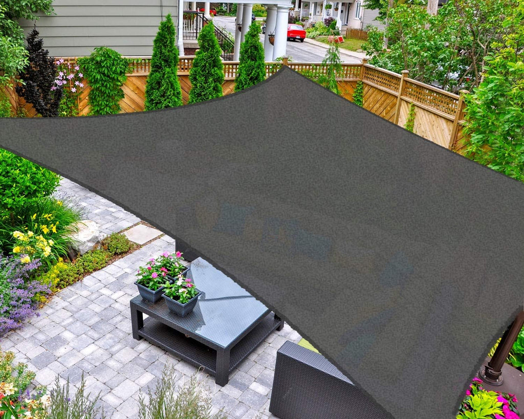 Sun Shade Sail Rectangle 12' x 16' UV Block Canopy Backyard Lawn Garden Outdoor Activities, Graphite
