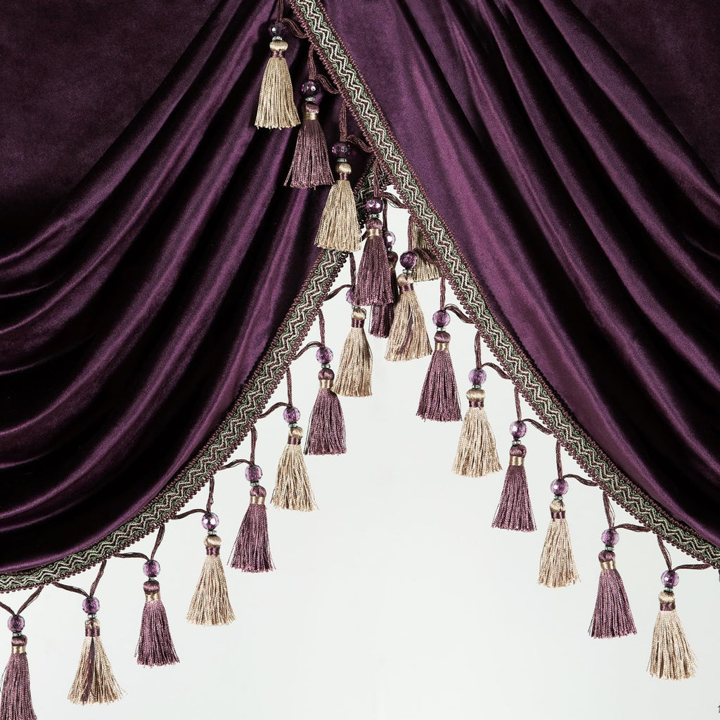 Luxury Vintage Style Velvet Valances, 79 Inches Wide Soft Touch Waterfall Valance, Decorative Swag Curtain Panels for