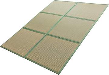 Japanese Tatami Mat, Rush Grass Portable Folding Mat 79"x60"x0.47"