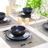 Ceramic Dinnerware Sets for 4,Stoneware Coupe Plates and Bowls Sets,Highly Chip and Crack Resistant | Dishwasher &