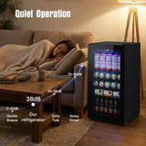 Beverage Refrigerator, 160 Can Freestanding Mini Fridge with Glass Door for Soda