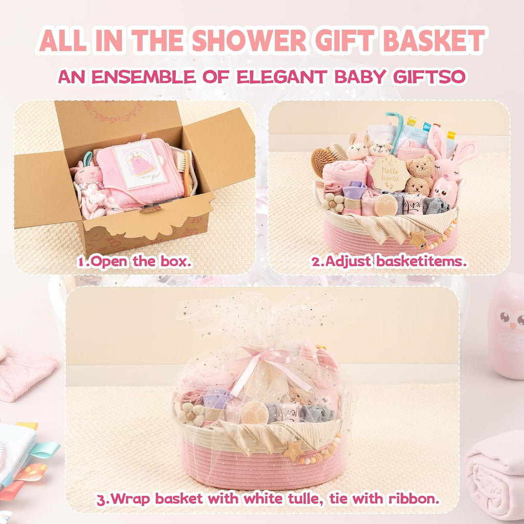 30 Piece Baby Gift Basket - Luxury Curated Baby Gift Basket for Newborn