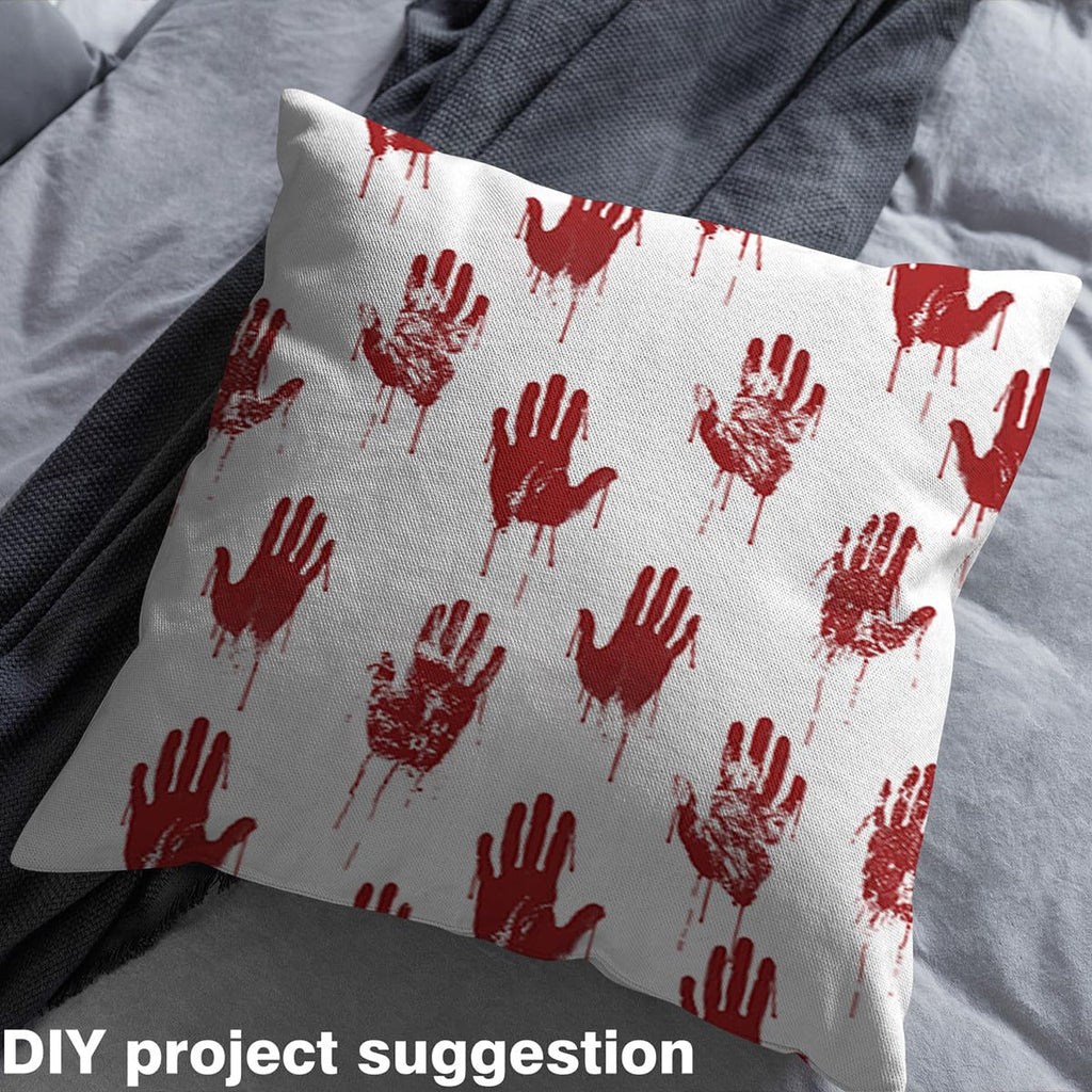 Western Gothic Graffiti Decorative Fabric by The Yard Halloween Horror Indoor Outdoor Red Blood Tie Dye Fingerprint