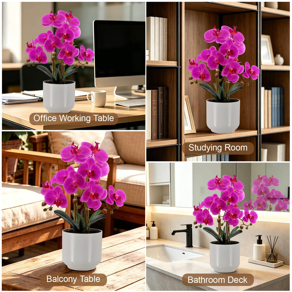 Faux Orchid 19"Tall Artificial Flower Plant Indoor Decor