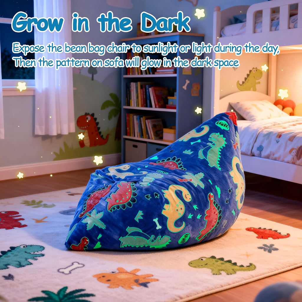 Kids Bean Bag Chair Bed, 3 in 1 Memory Foam Filled Bean Bag Sofa with Removable Cover for Playroom Daycare Bedroom