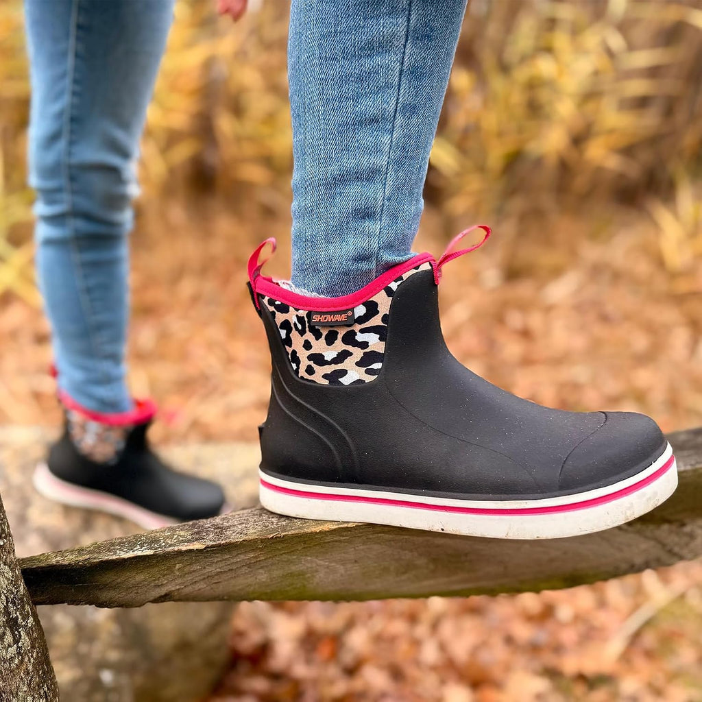 Rain Boots Kids Waterproof Deck Boots Girls Boys Mud Booties