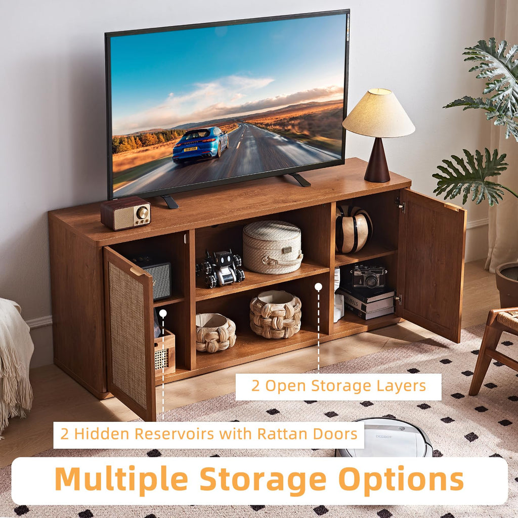 Rattan TV Stands, Tea Brown