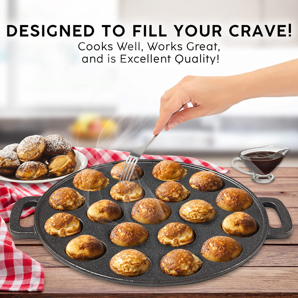 Cast Iron Aebleskiver Pan/Ebelskiver Pan/Ideal for poffertjes pan (19 Hole)