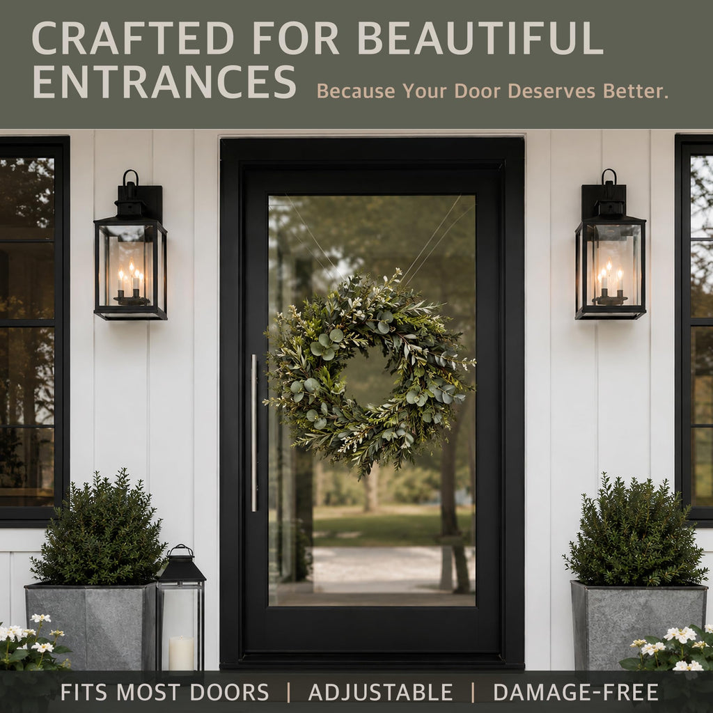Wreath Hanger for Front Door, White, 1 Pack