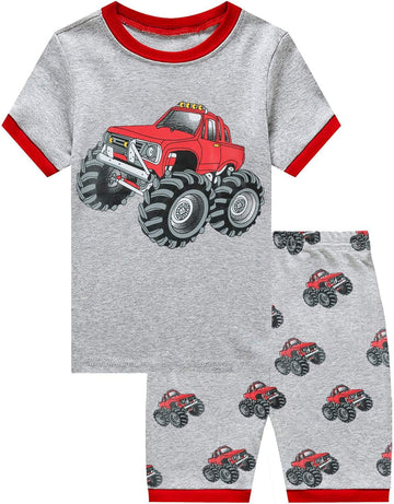 Hand Toddler Boys Pajamas Monster Truck Pjs Kids Dinosaur Short Sets Summer Sleepwear for Boy Jammies