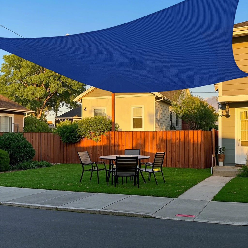 Sun Shade Sail 10' x 12' Rectangle Canopy UV Block Sunshade Permeable Sunlight Shelter Backyard Lawn Garden Outdoor