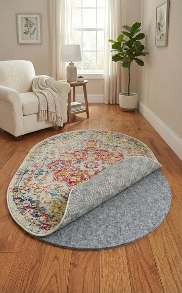 3' x 5' Oval Everyday Performance Rug Pad 1/4" Thick Felt & Non-Slip Backing Perfect for Any Flooring Surface