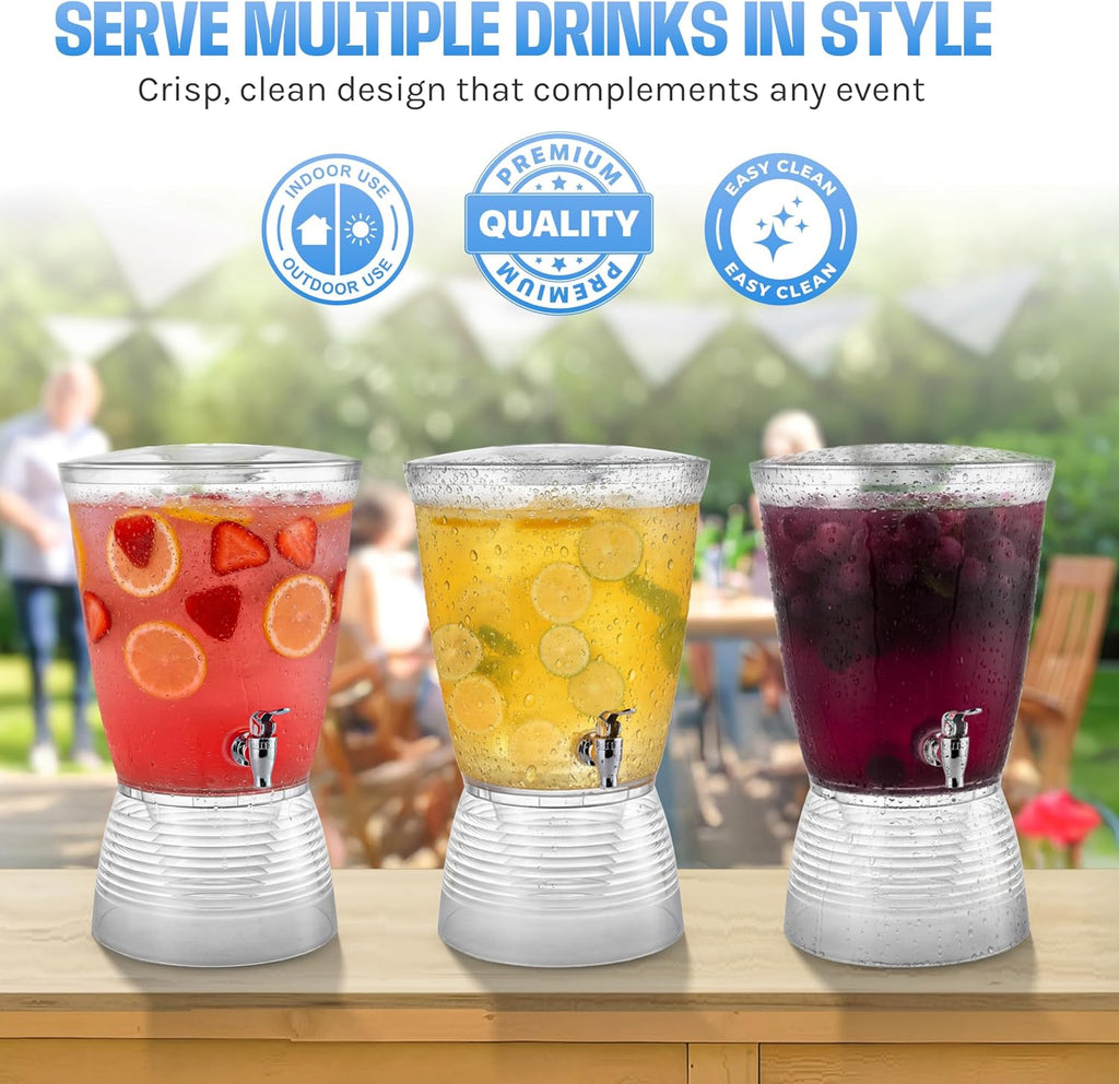 Drink Dispenser for Parties (2.5 Gallon) for Countertop (3 Pack) - Set of 3