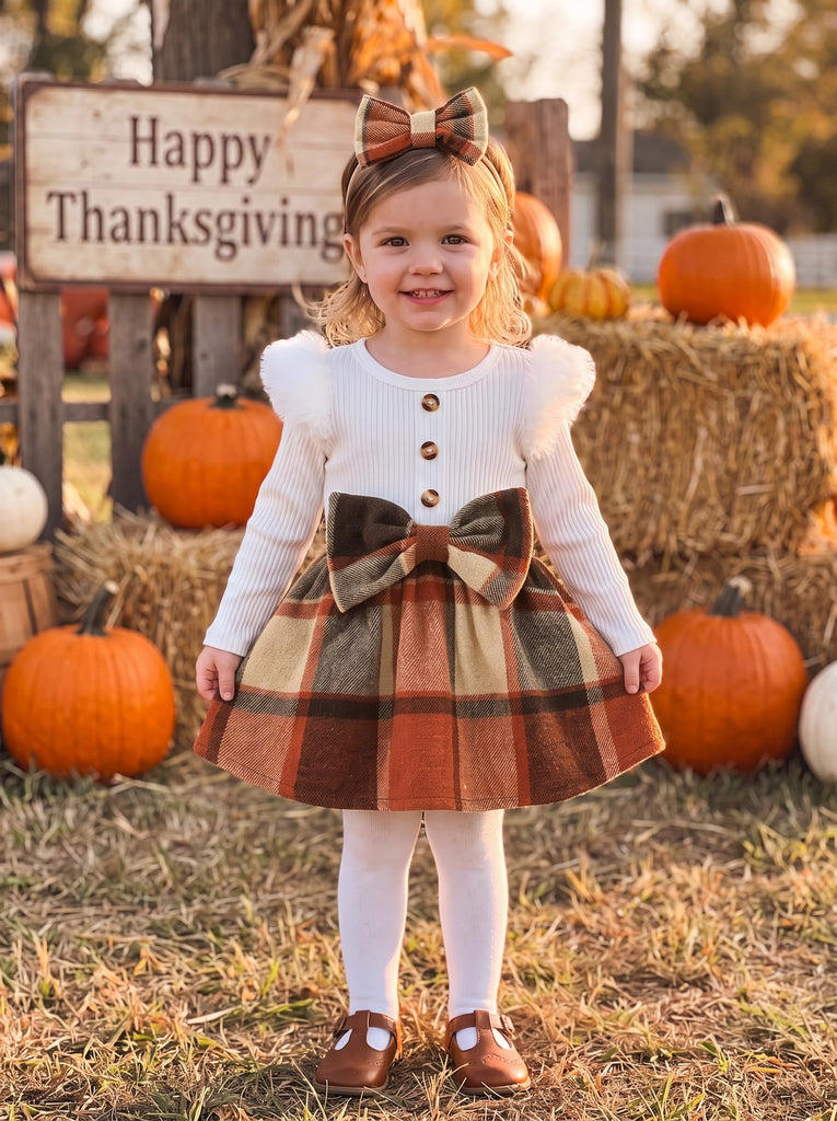 Toddler Baby Girl Plaid Dress Fall Winter Outfits