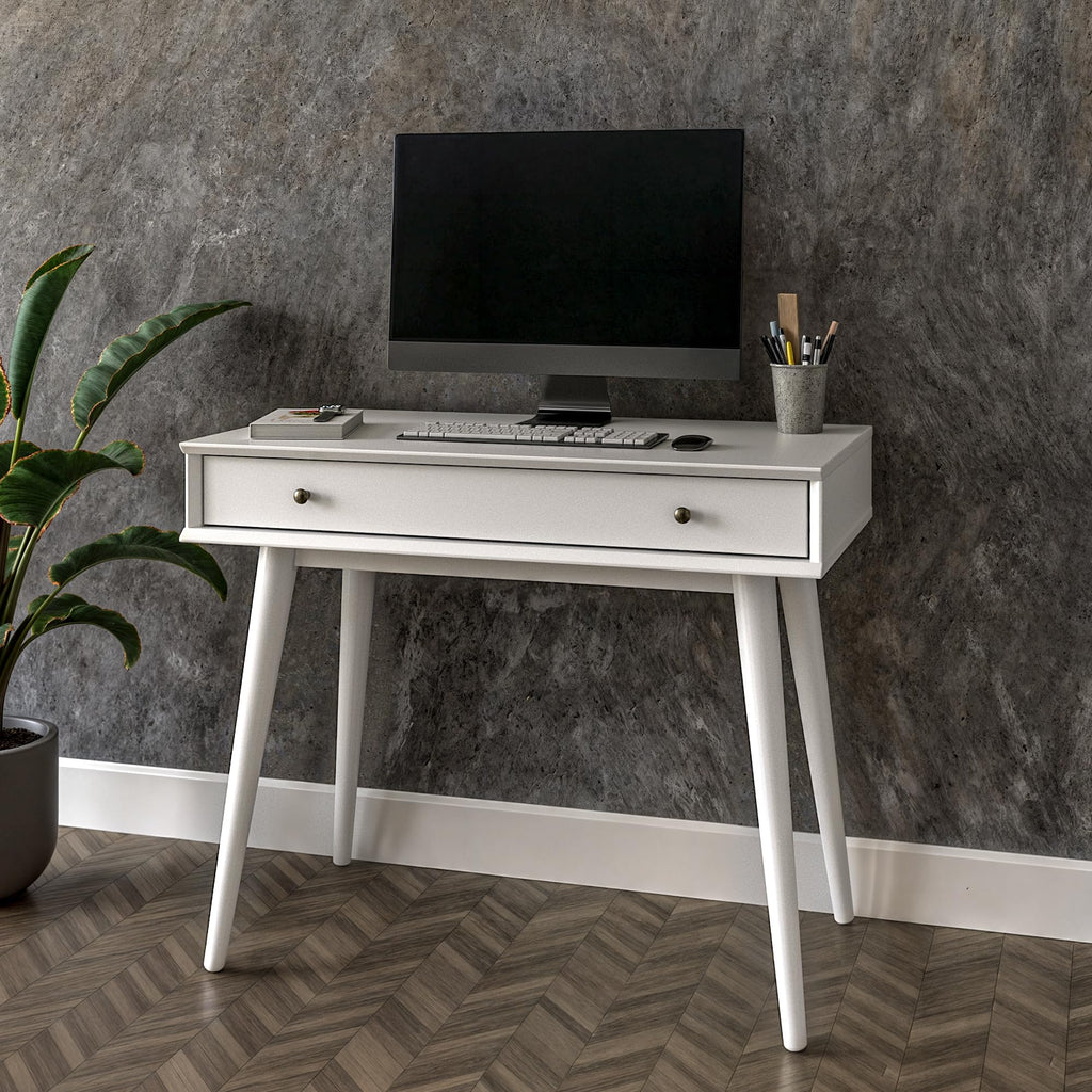 Mid-Century Desk - White Finish