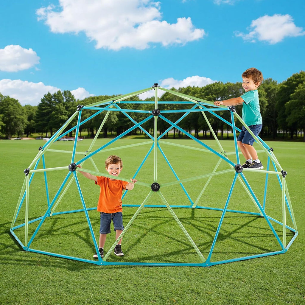 Climbing Dome, 10FT Geometric Dome Climber for Kids, 1000LBS Loading Jungle Gym Playground with Octopus Net & 2