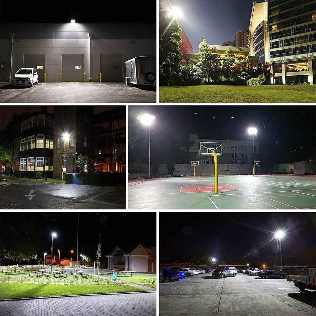 2 Pack 130W LED Flood Light Outdoor, 13000lm LED Work Light with Plug, IP66 Waterproof Exterior Security Lights
