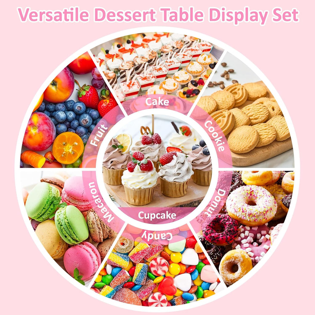 Cupcake Stand, Dessert Table Display Set,Tiered Tray Stand - Set of 36