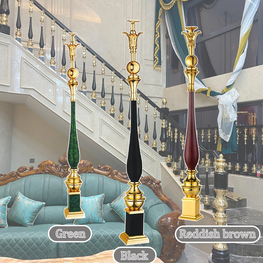 Balusters Spindle for Stairway, Metal Railing Column, Indoor Staircases Aluminum Alloy Post(Black, )