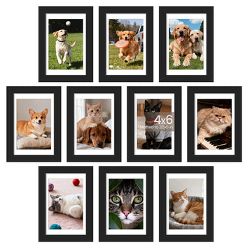 4x6 Picture Frame, Photo Collage Wall Decor Set of 10, Black