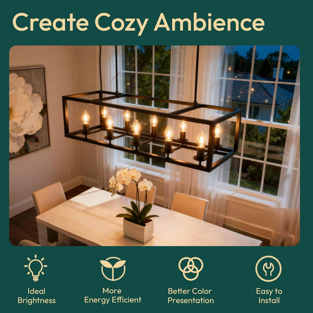 6 Pack Chandelier Light Bulbs 60W Equivalent, E26 Edison Bulb, 450LM Dimmable LED Light Bulb, 2700K Soft White, B11